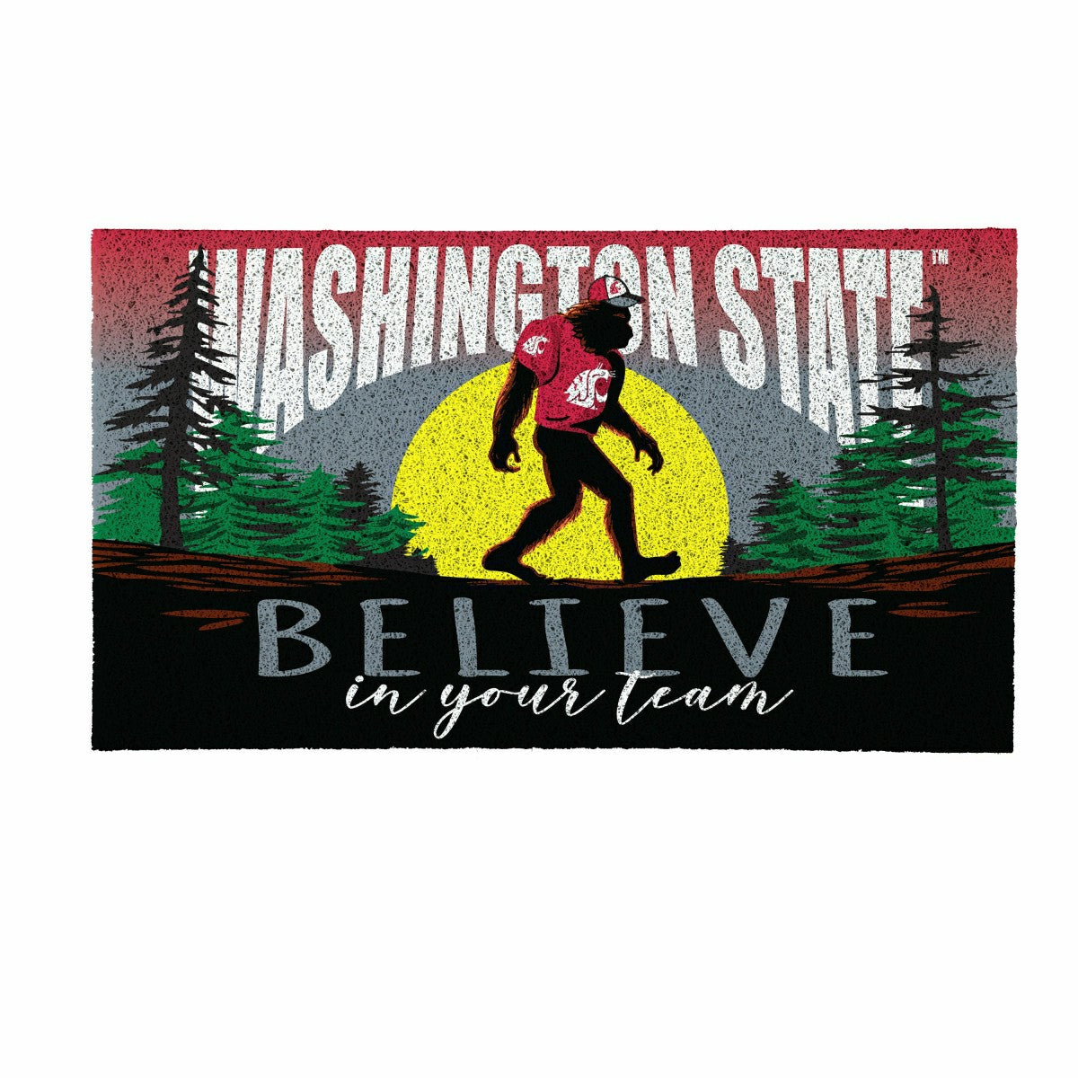 Washington State University Bigfoot PVC Mat, 28"x16" - Collegiate