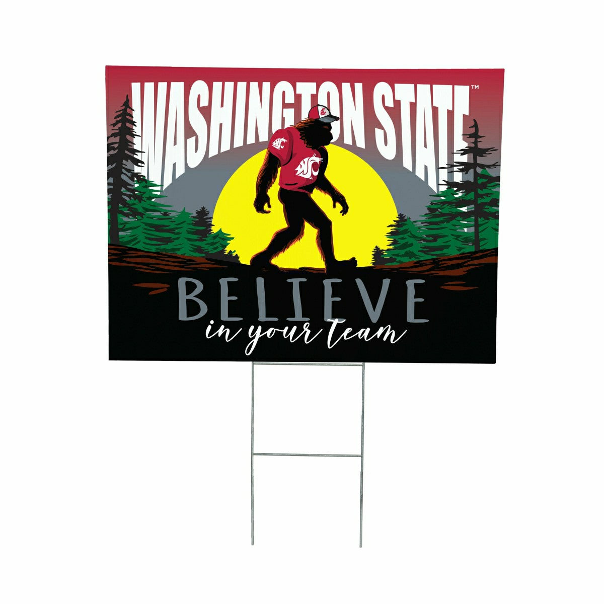 Washington State University Yard Sign, Bigfoot - Collegiate Home