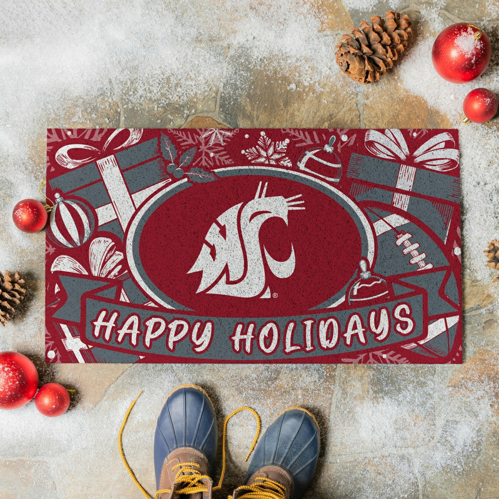 Washington State University Holiday PVC Mat, 28"x16" - Collegiate