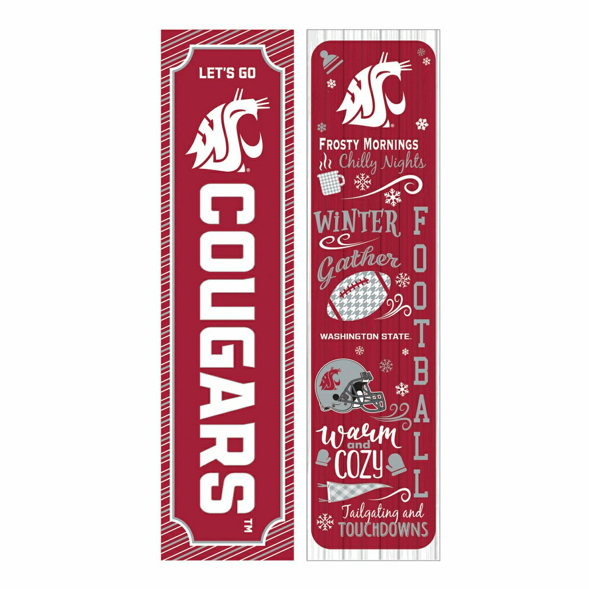 46" Double Sided Leaner, Washington State University, Winter Seasonal - Collegiate Home