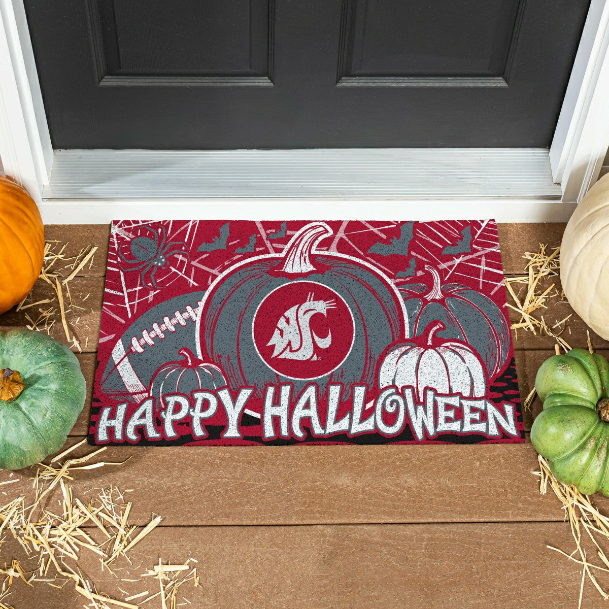 Washington State University Halloween PVC Mat, 28"x16" - Collegiate
