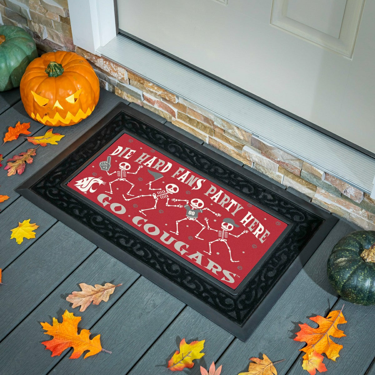 Washington State University Flocked Coir Halloween Sassafras Switch Ma - Collegiate