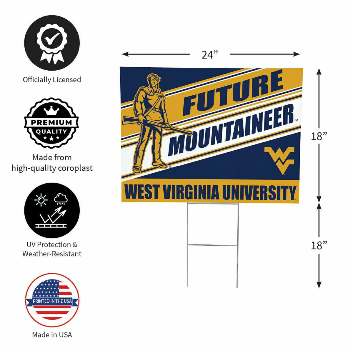 West Virginia University Coroplast Yard Sign, Future Student - Collegiate Home