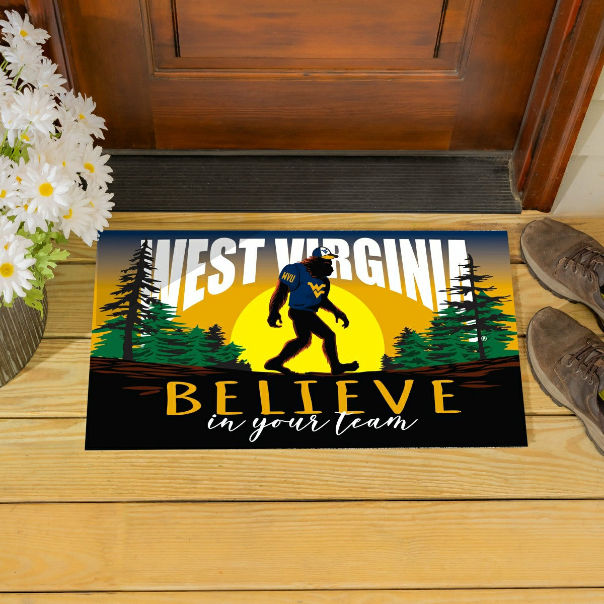 West Virginia University Bigfoot PVC Mat, 28"x16" - Collegiate