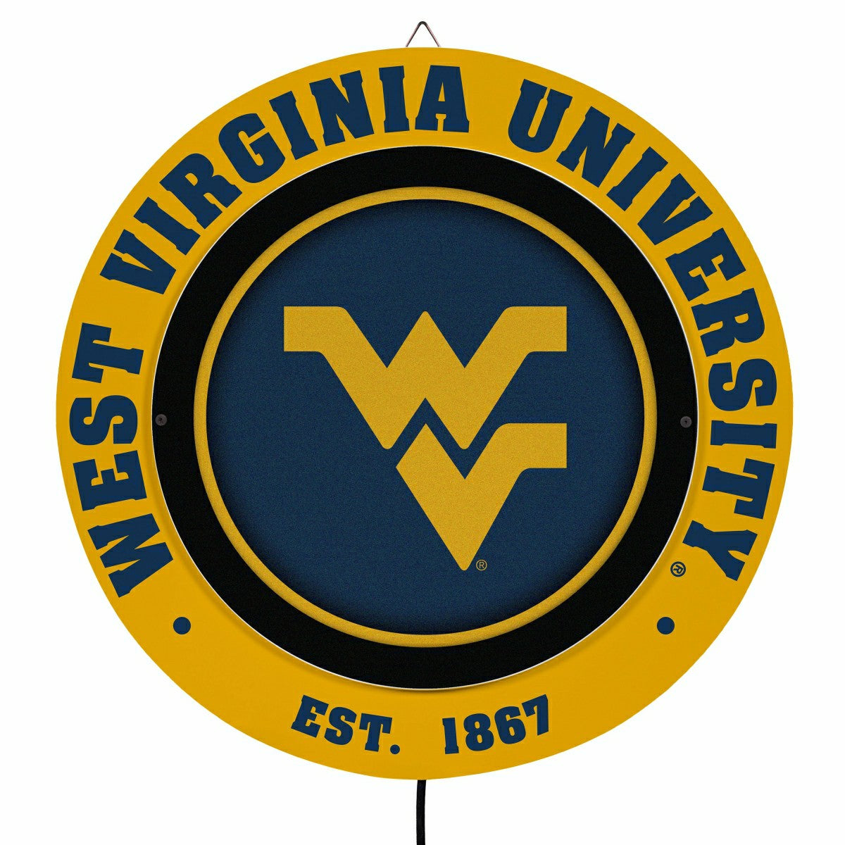 West Virginia University, Metal Lite, Round - Collegiate