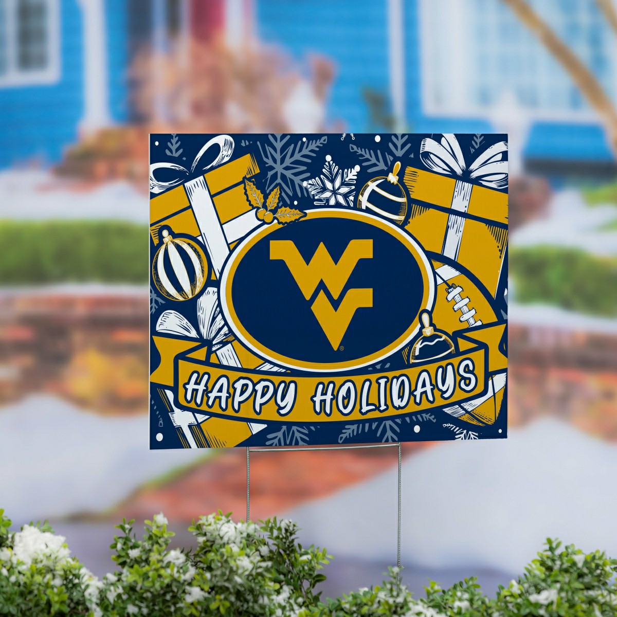 West Virginia University Coroplast Yard Sign, Holiday - Collegiate Home