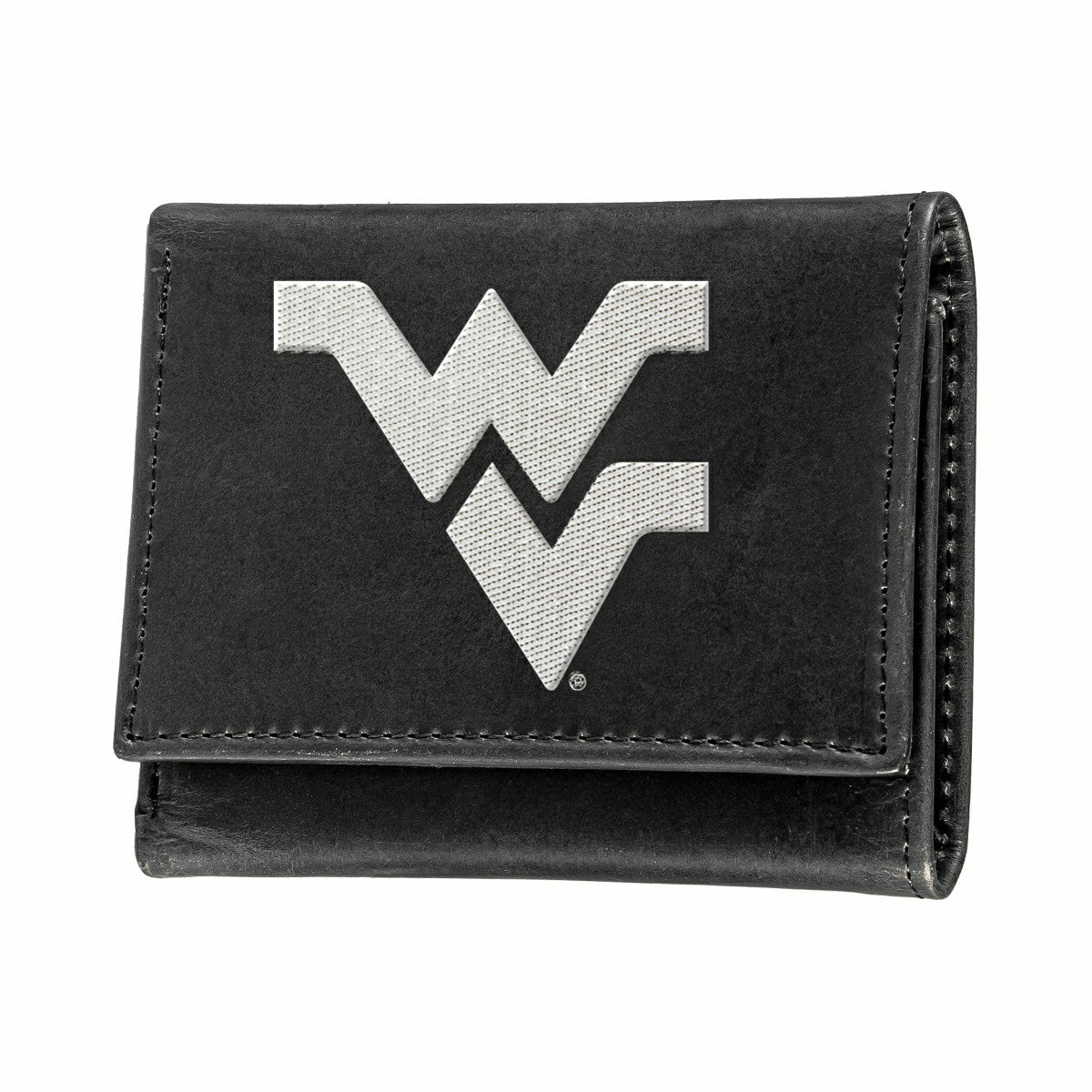 West Virginia University Black Tri-Fold Embroidered Wallet w/ RFID Blocking - Collegiate Home