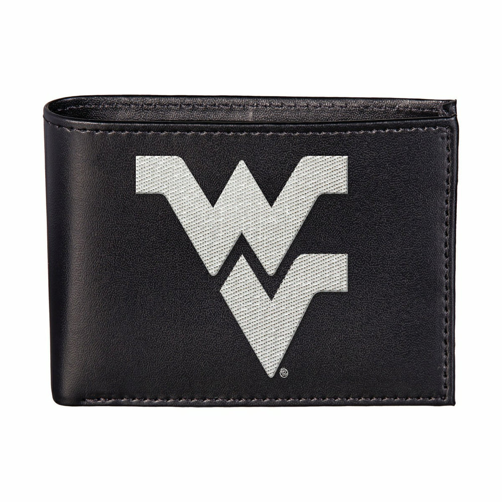West Virginia University Black Bi-Fold Embroidered Wallet - Collegiate Home