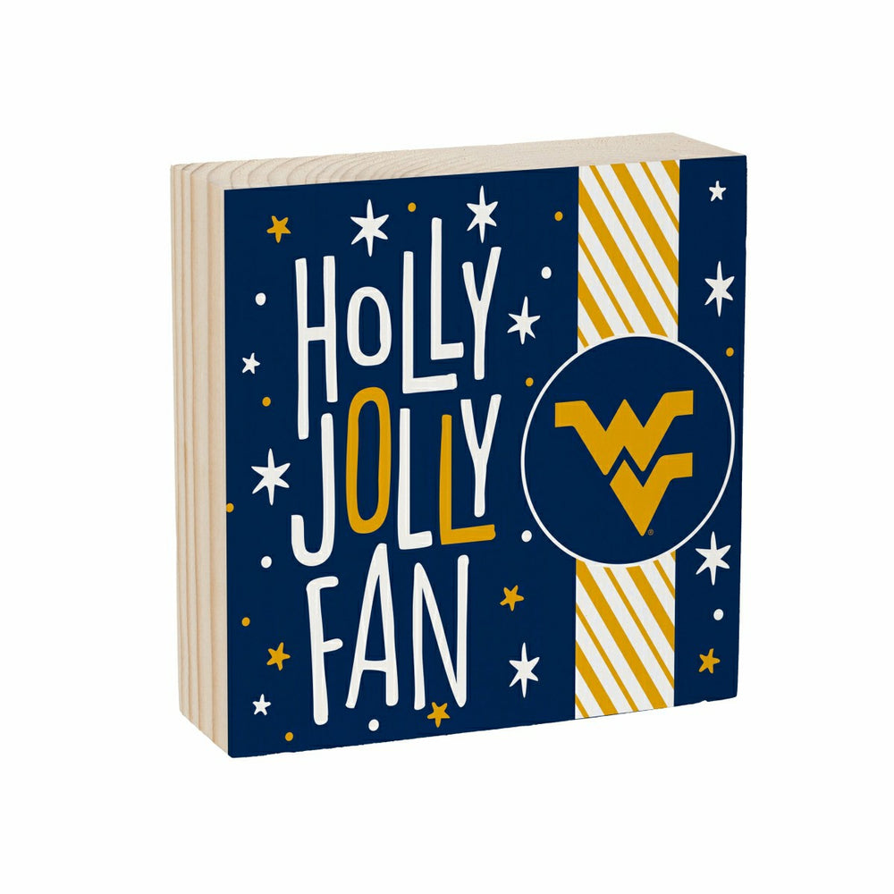 West Virginia University Block, Holiday, 6x6 - Collegiate Home