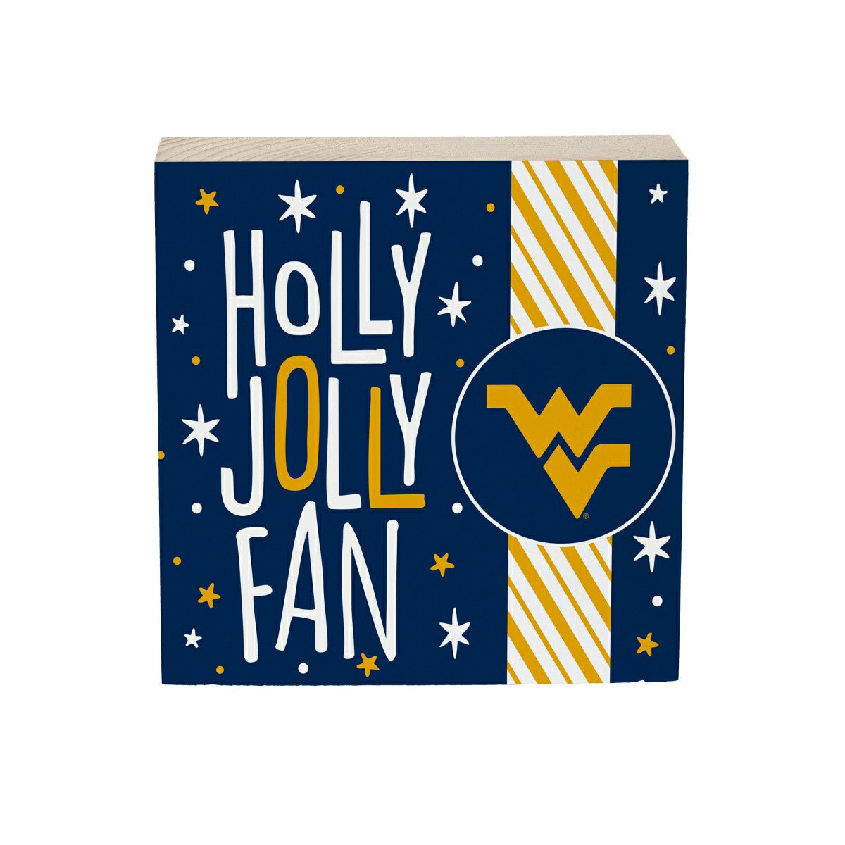 West Virginia University Block, Holiday, 6x6 - Collegiate Home