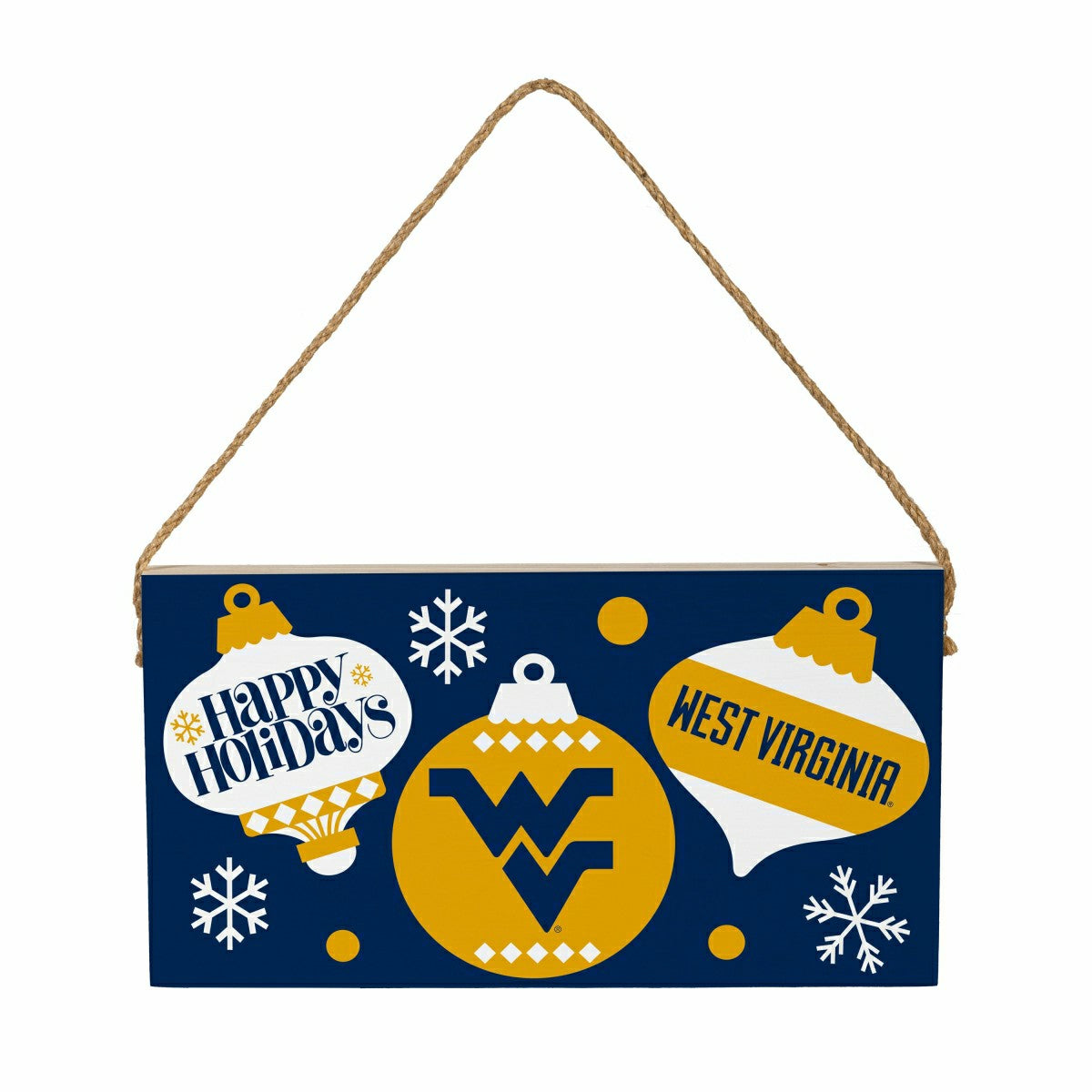West Virginia University Holiday Wood Wall Sign, 6x11 - Collegiate Home