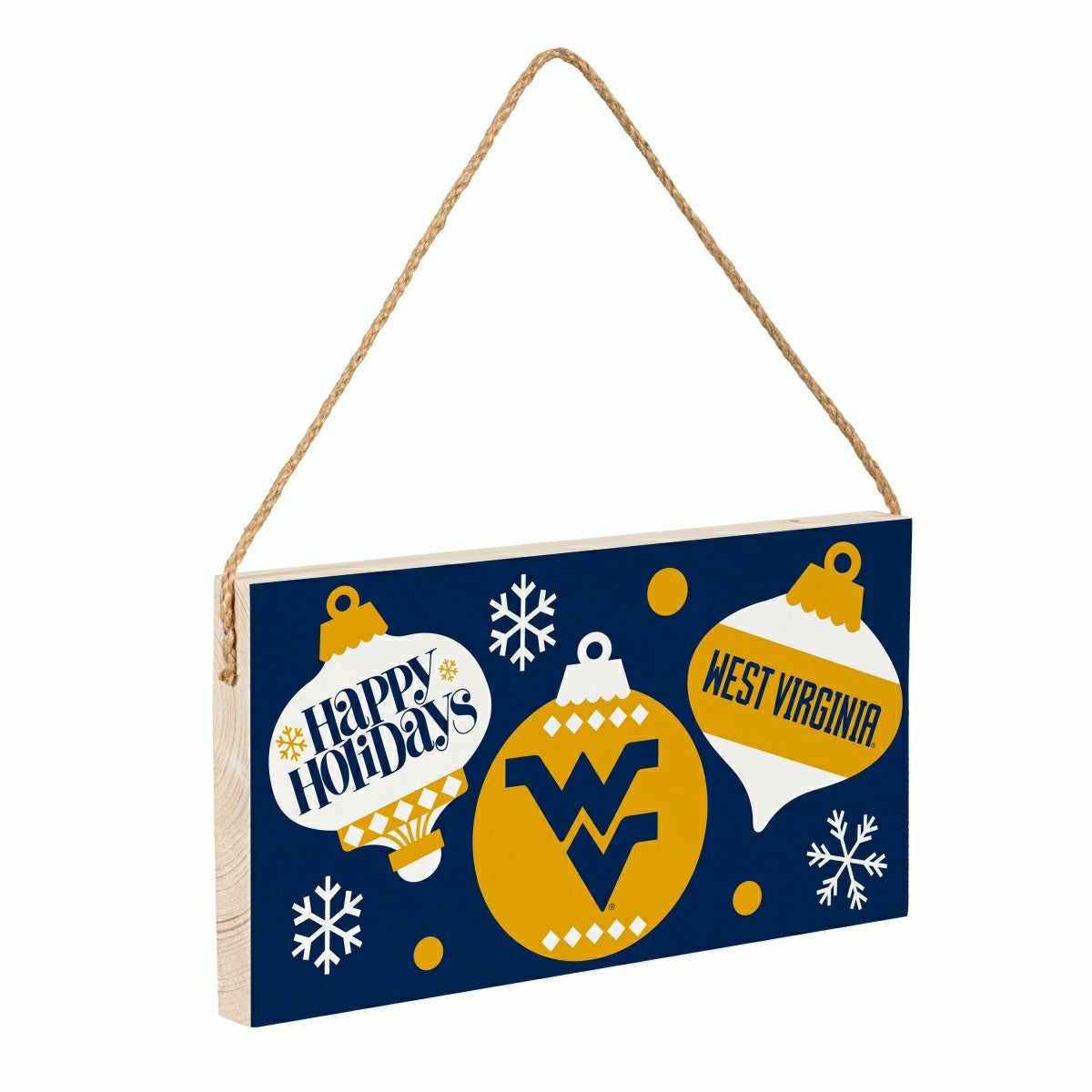 West Virginia University Holiday Wood Wall Sign, 6x11 - Collegiate Home
