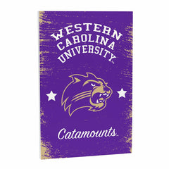 Western Carolina University Wood Wall Sign, 16x24 - Collegiate Home