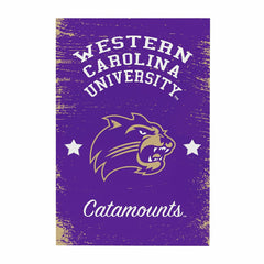 Western Carolina University Wood Wall Sign, 16x24 - Collegiate Home