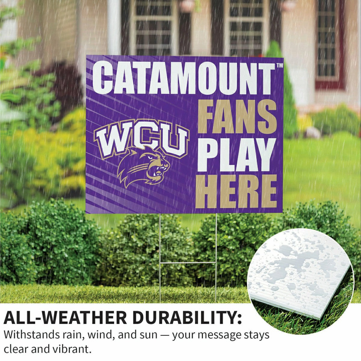 Western Carolina University Coroplast Yard Sign "Fans Play Here" - Collegiate Home