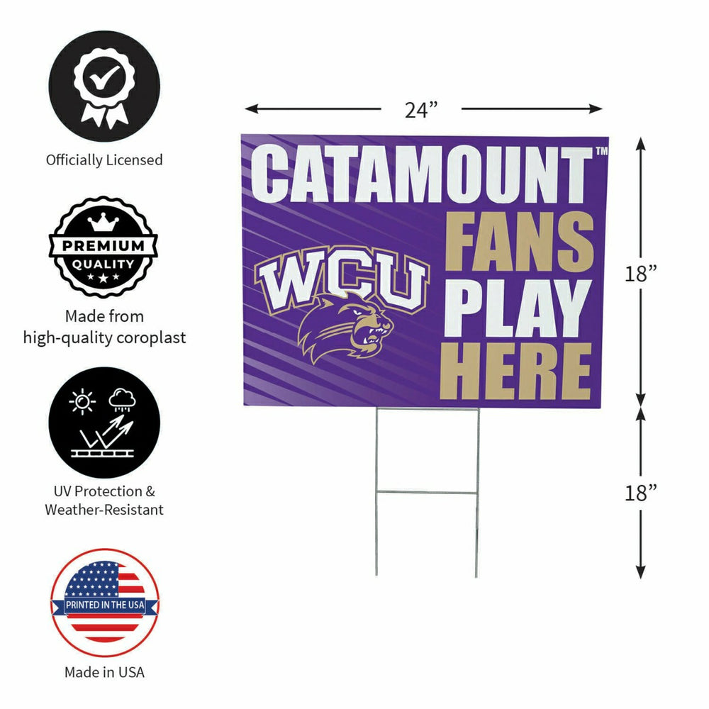 Western Carolina University Coroplast Yard Sign "Fans Play Here" - Collegiate Home