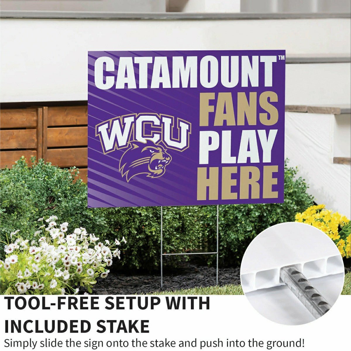 Western Carolina University Coroplast Yard Sign "Fans Play Here" - Collegiate Home