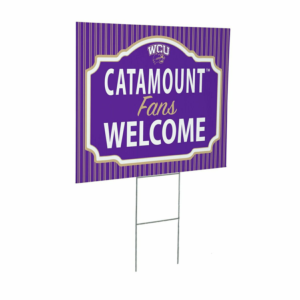 Western Carolina University Coroplast Yard Sign, "Fans Welcome" - Collegiate Home
