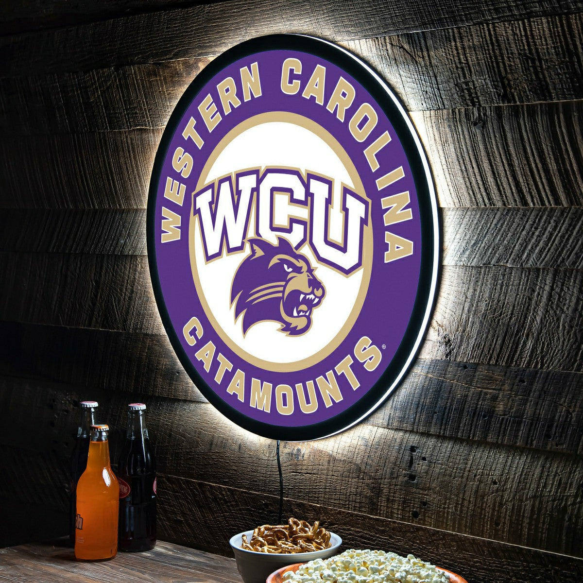 LED Wall Decor, Round, Western Carolina University - Collegiate Home