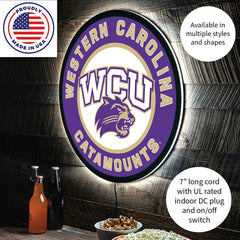 LED Wall Decor, Round, Western Carolina University - Collegiate Home