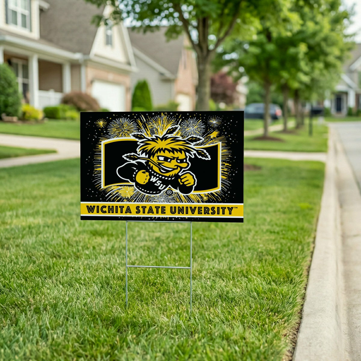 Wichita State University Yard Sign, Patriotic - Collegiate Home