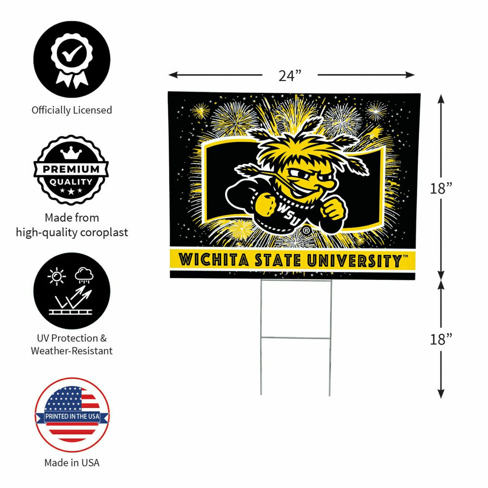 Wichita State University Yard Sign, Patriotic - Collegiate Home