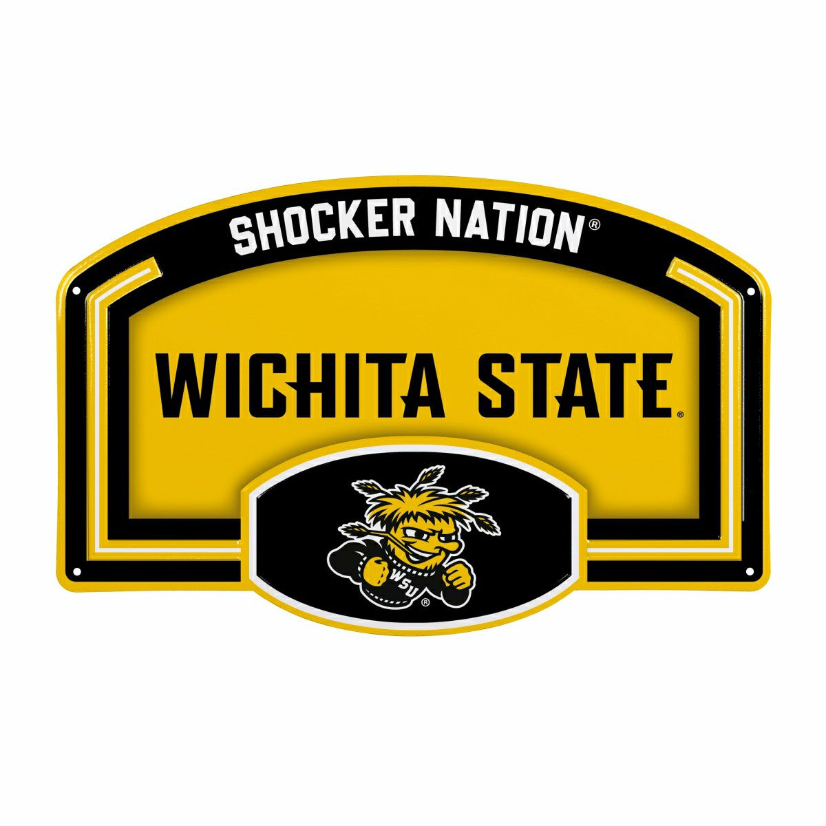 Wichita State University USA Embossed Steel Wall Sign, 11" x 17" - Collegiate Home