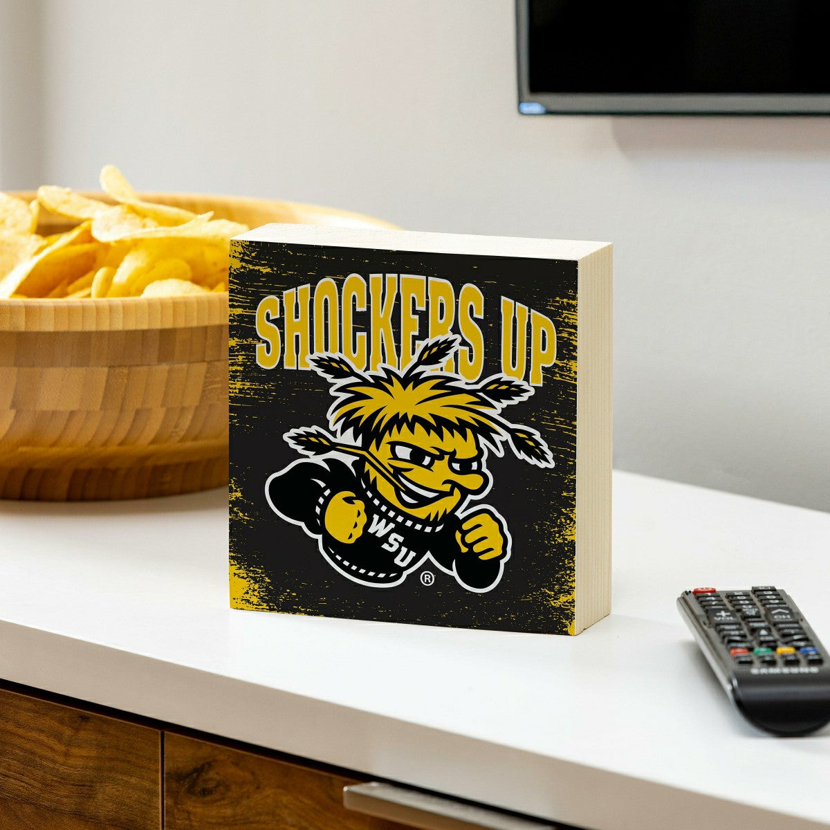 Wichita State University Plock, Down Home Fans, 6x6 - Collegiate Home
