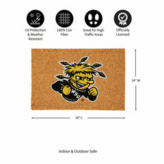 Wichita State University Large Full Color Coir Mat, 36"x24" - Collegiate