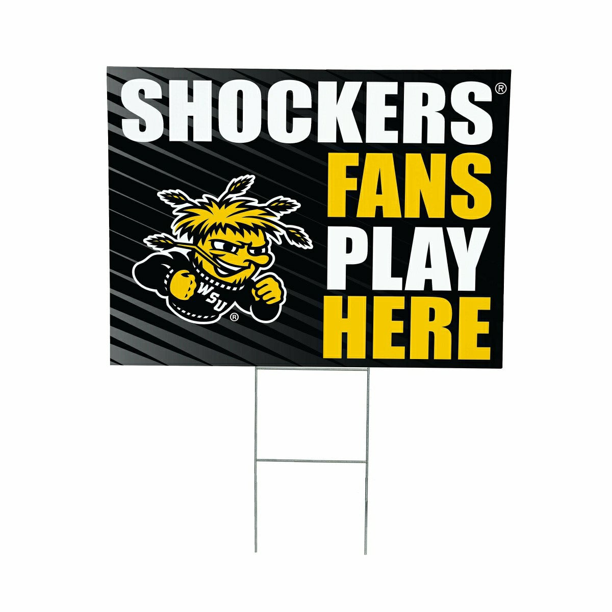 Wichita State University Coroplast Yard Sign "Fans Play Here" - Collegiate Home