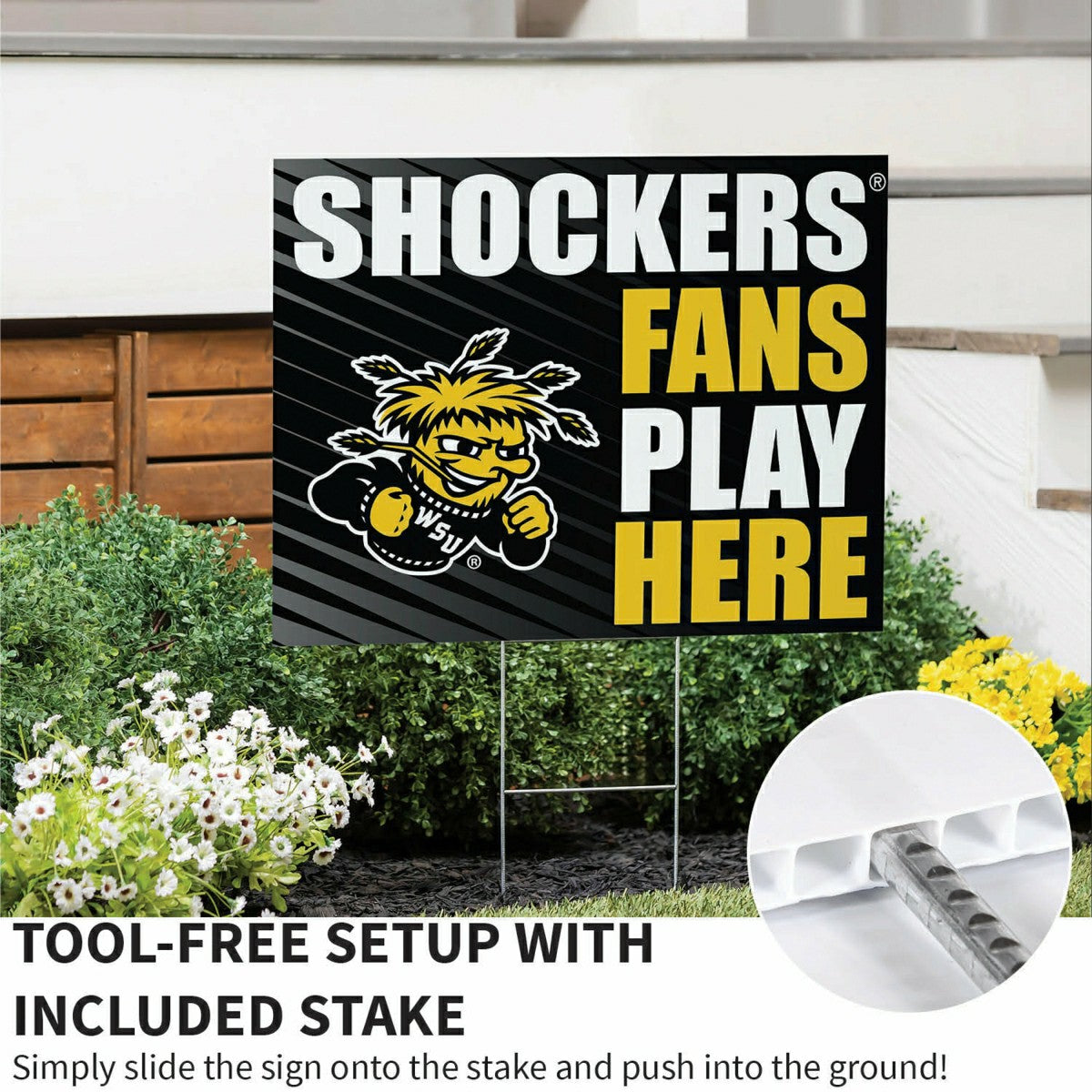 Wichita State University Coroplast Yard Sign "Fans Play Here" - Collegiate Home