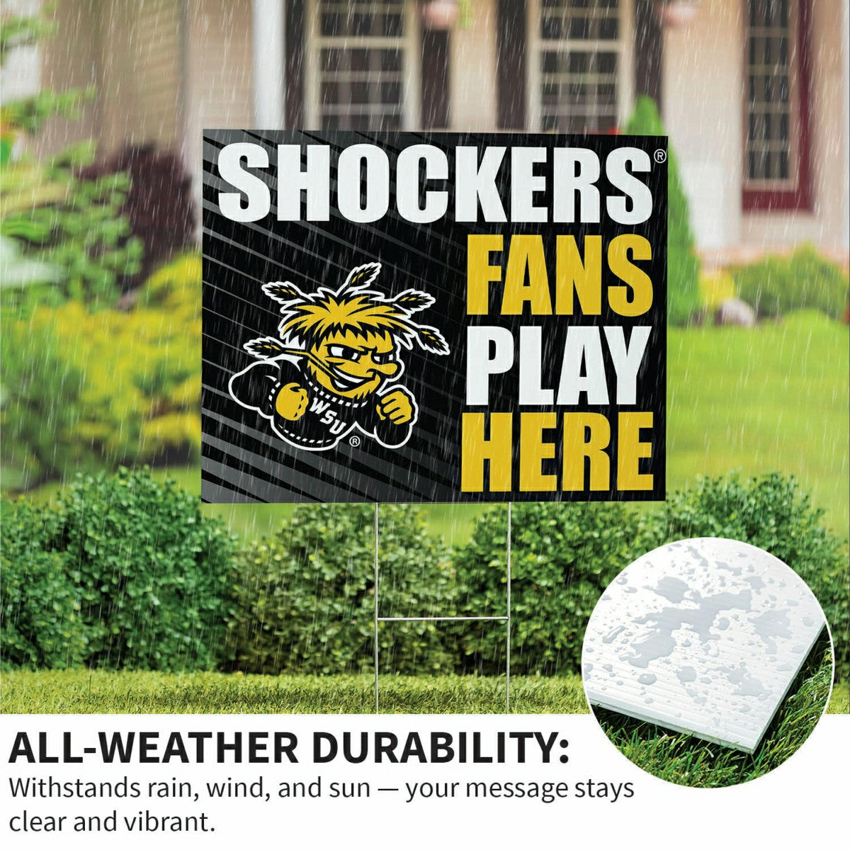 Wichita State University Coroplast Yard Sign "Fans Play Here" - Collegiate Home