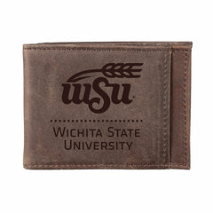 Front Pocket Wallet w/ RFID Blocking, Wichita State, Brown - Collegiate Home