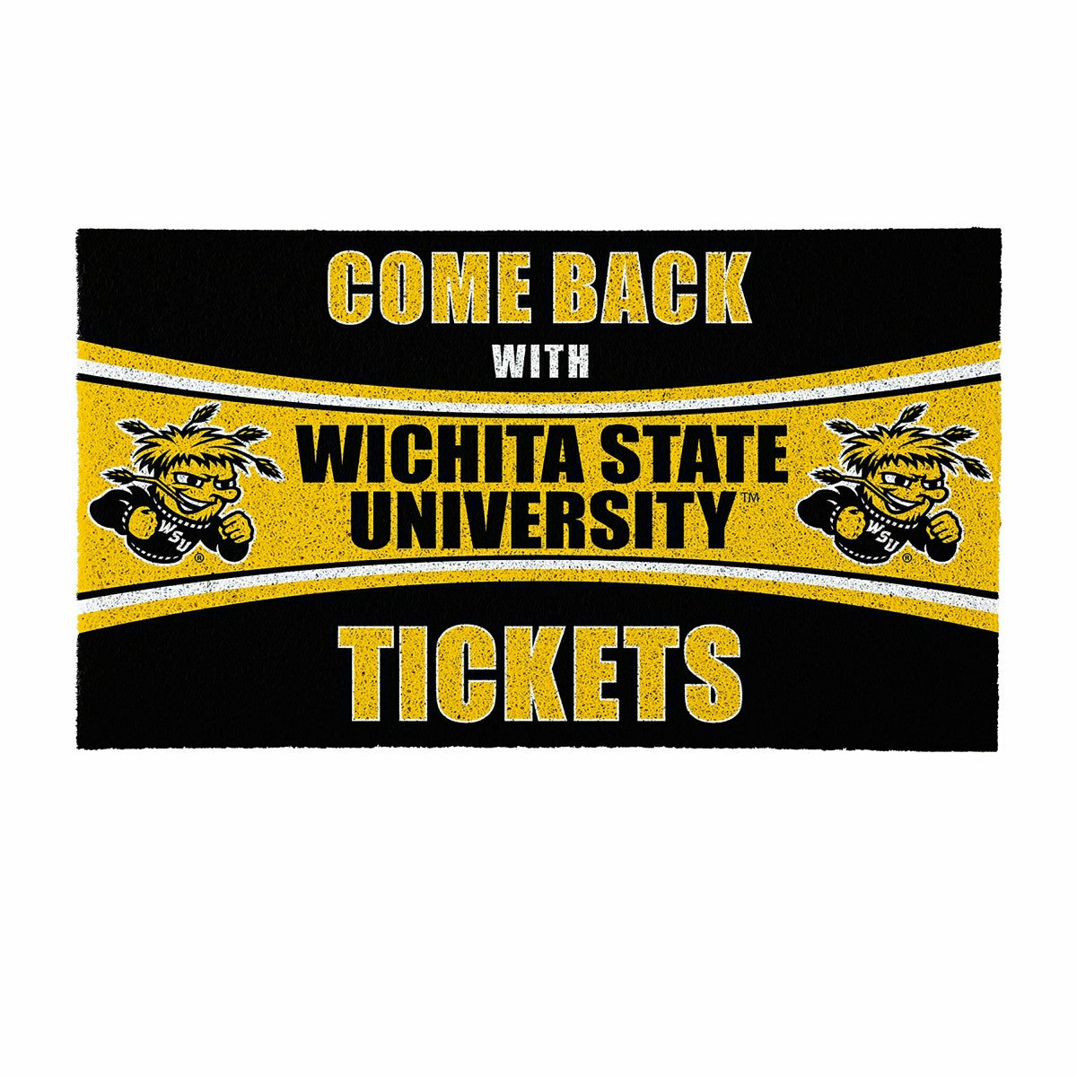 28" x 16" PVC Trapper Mat, Come Back with Tickets, Wichita State Unive - Collegiate