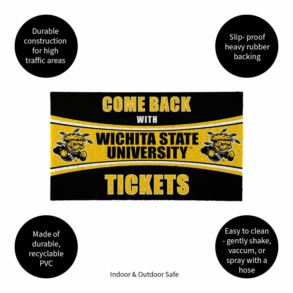 28" x 16" PVC Trapper Mat, Come Back with Tickets, Wichita State Unive - Collegiate