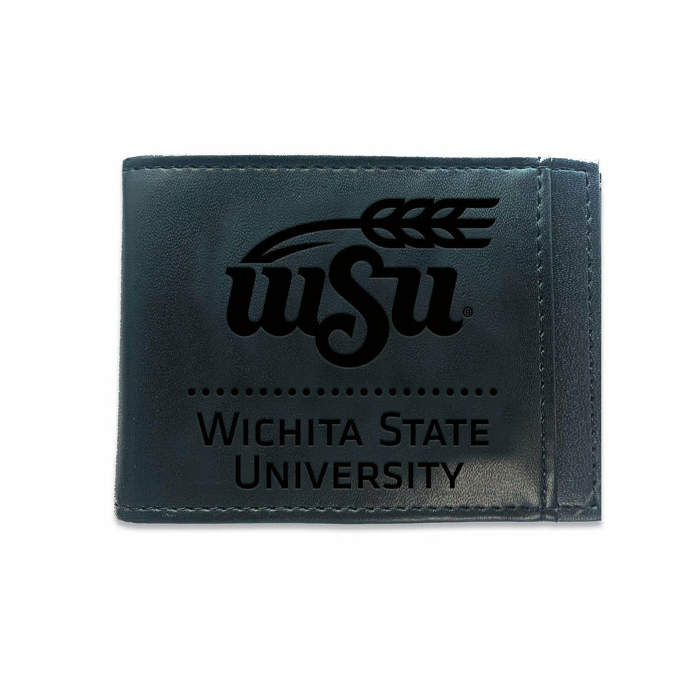 Front Pocket Wallet w/ RFID Blocking, Wichita State University, Black - Collegiate Home