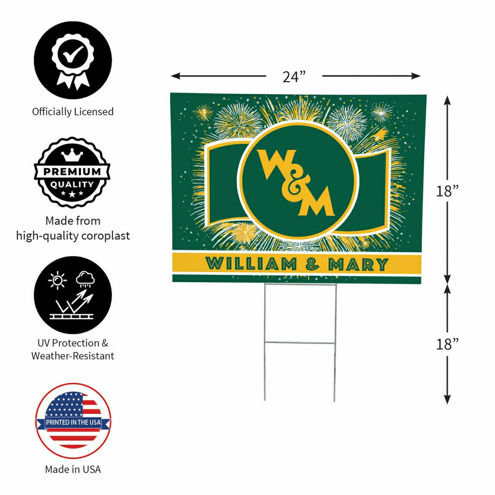 William & Mary Yard Sign, Patriotic - Collegiate Home