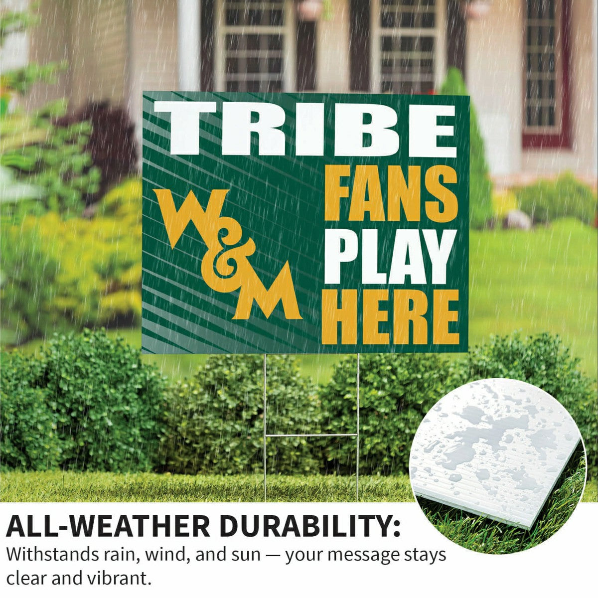 William & Mary Coroplast Yard Sign "Fans Play Here" - Collegiate Home