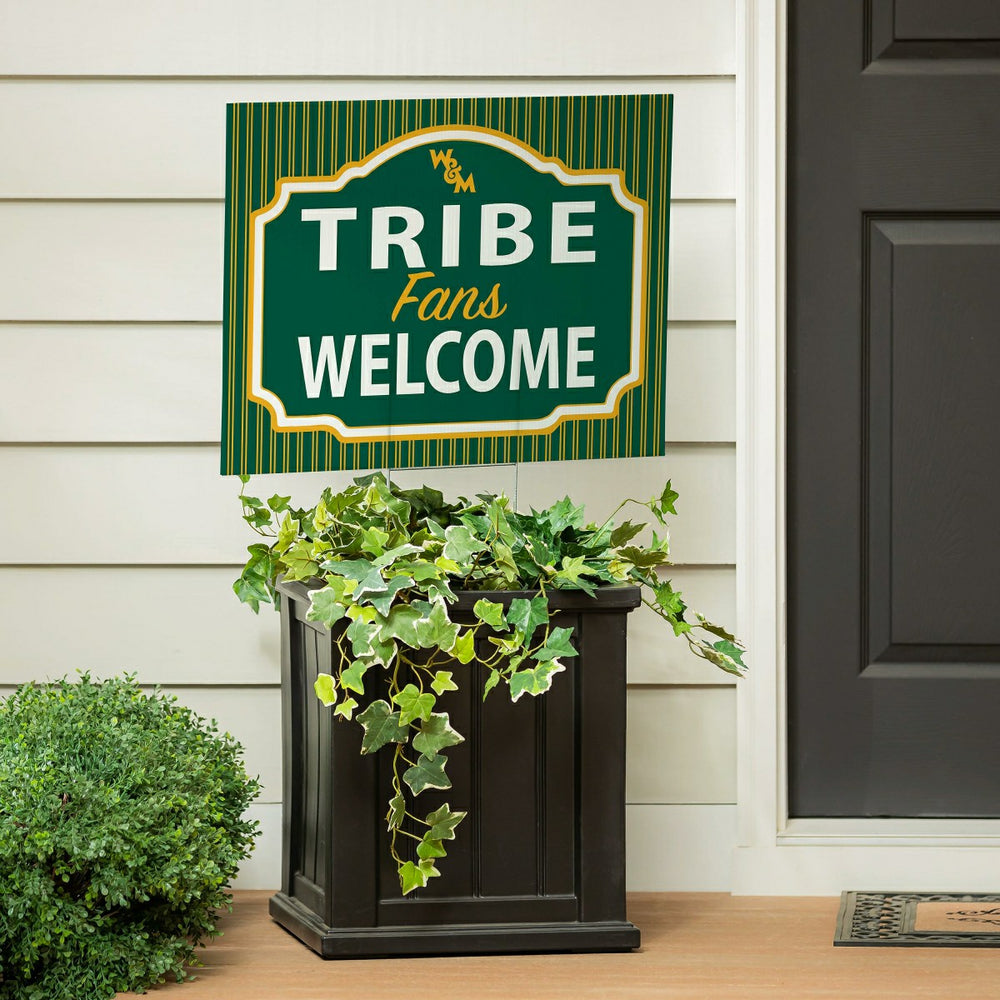 William & Mary Coroplast Yard Sign, "Fans Welcome" - Collegiate Home