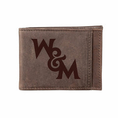 Front Pocket Wallet w/ RFID Blocking, William & Mary, Brown - Collegiate Home