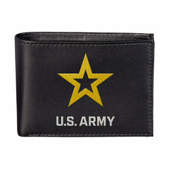 U.S. Army Black Bi-Fold Embroidered Wallet w/ RFID Blocking - US Military Home