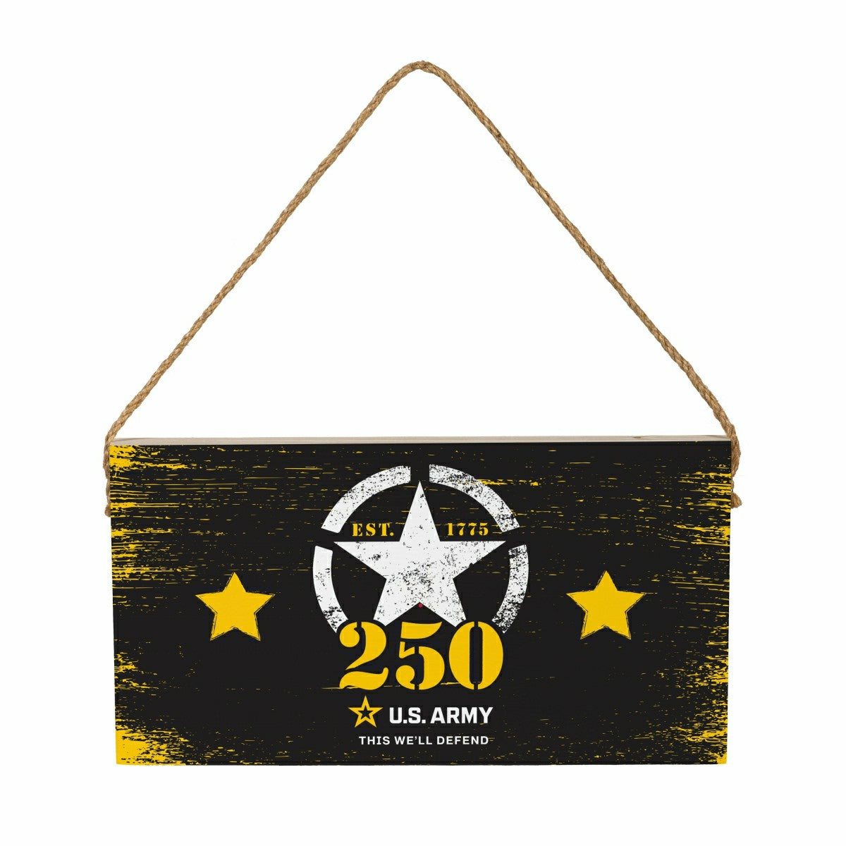 US Army, 250th Anniversary Wood Wall Sign, 6x11 - US Military