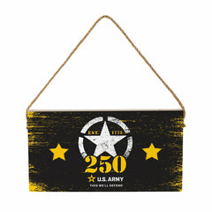 US Army, 250th Anniversary Wood Wall Sign, 6x11 - US Military