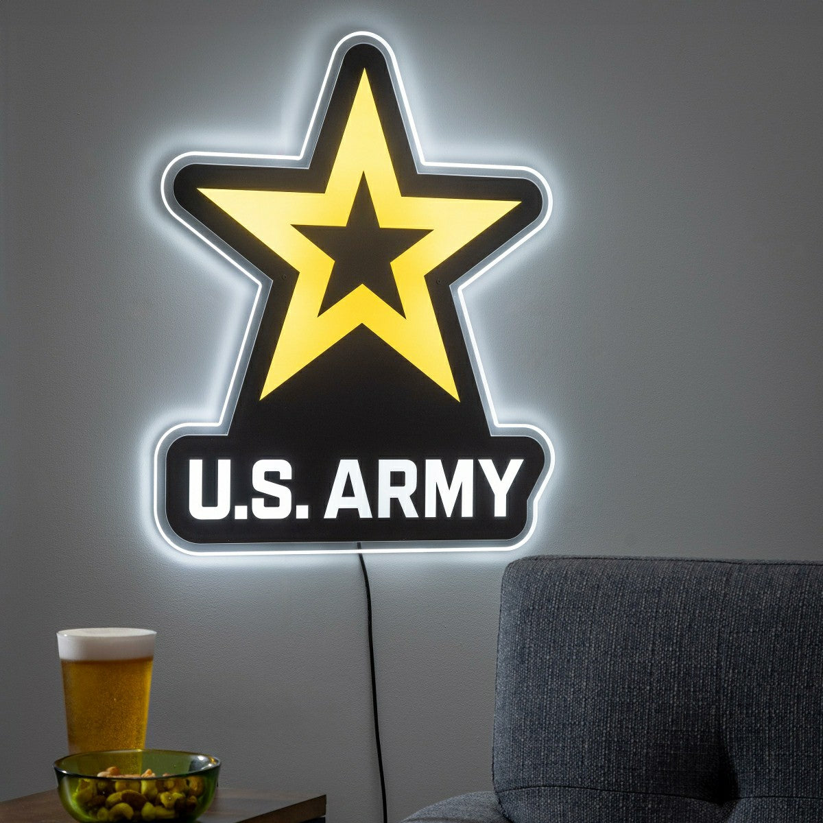 US Army LED Wall Decor, Glazelite, Logo - US Military Home