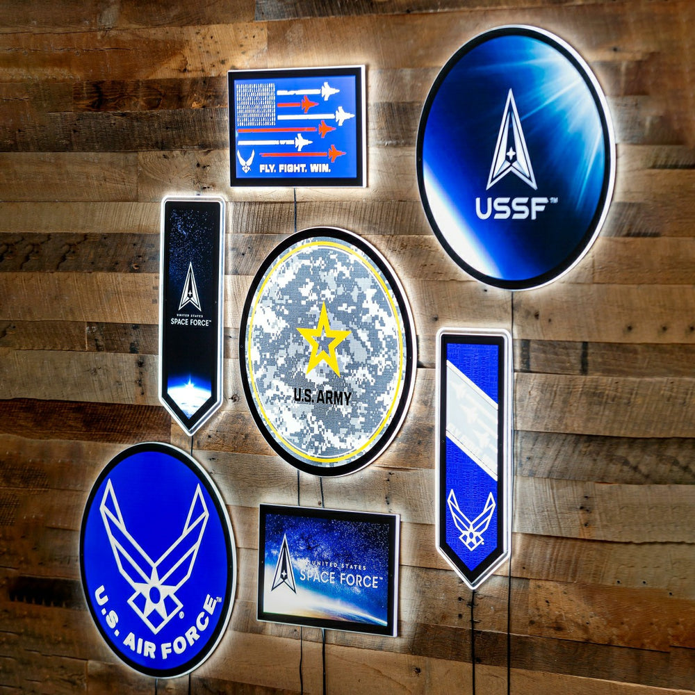 US Army Military Large Round Edgelite LED Decor - US Military Home