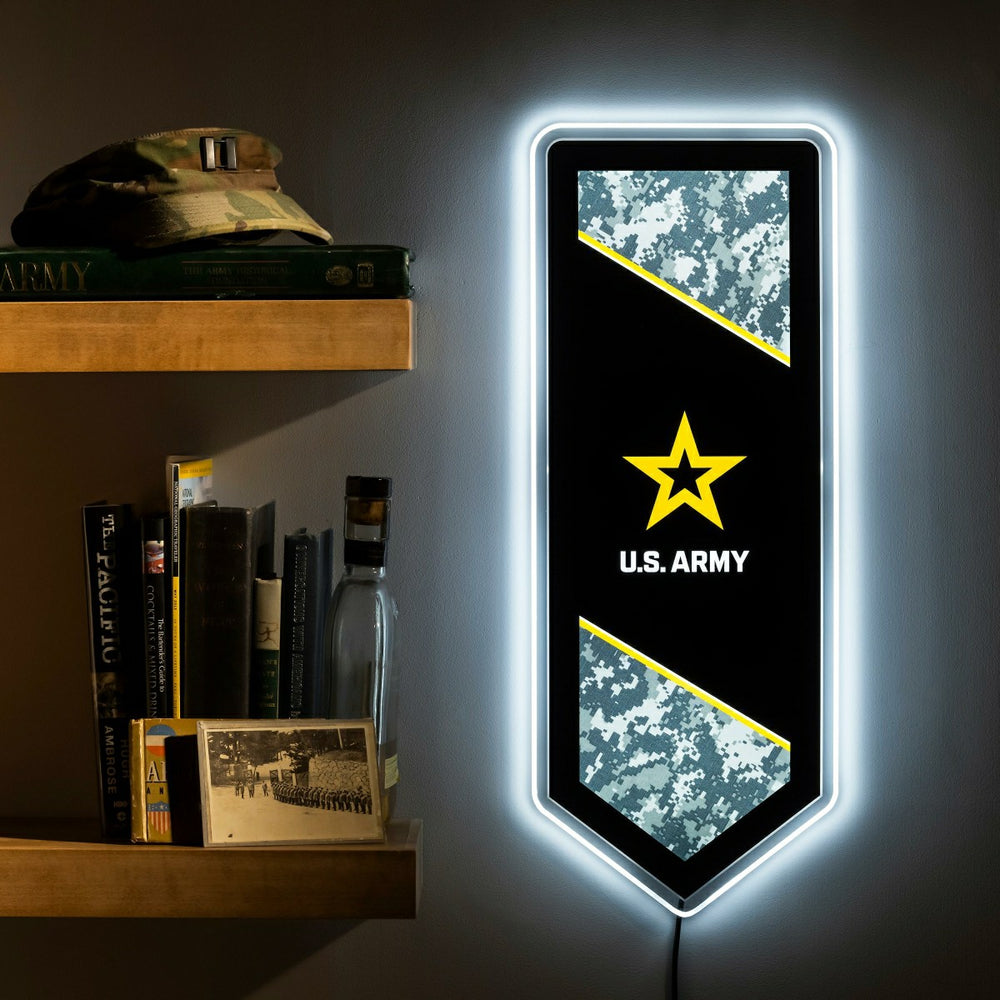 US Army Military Pennant Glazelite LED Decor - US Military Home