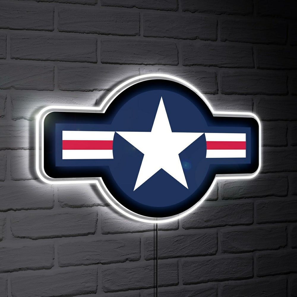 US Air Force LED Wall Decor, Glazelite, Roundel Logo - US Military Home