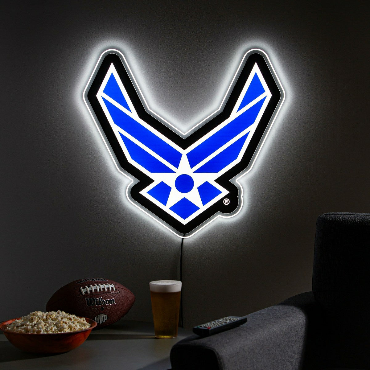 US Air Force LED Wall Decor, Glazelite, Wings Logo - US Military Home