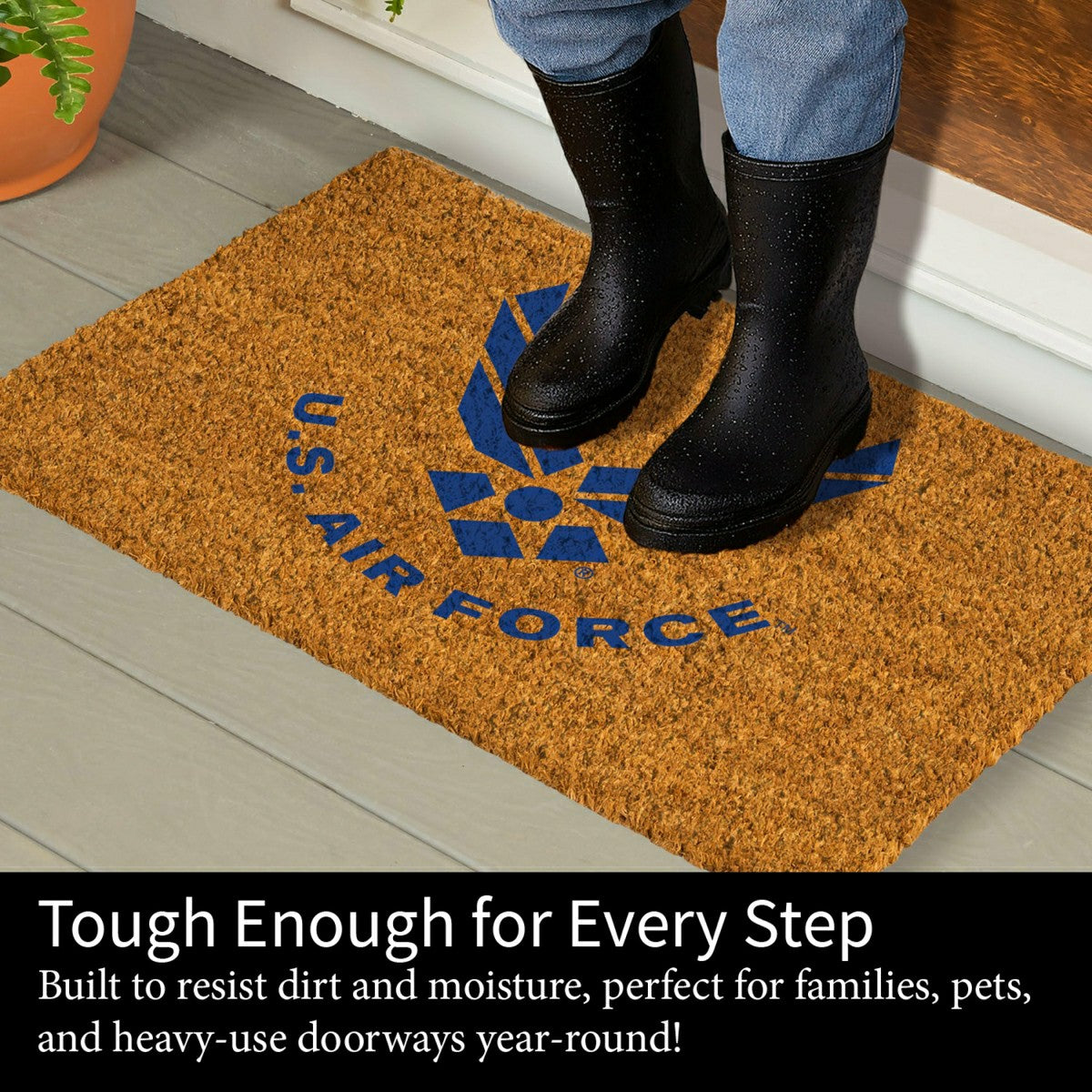 Coir Mat, 16"x28", US Air Force - US Military