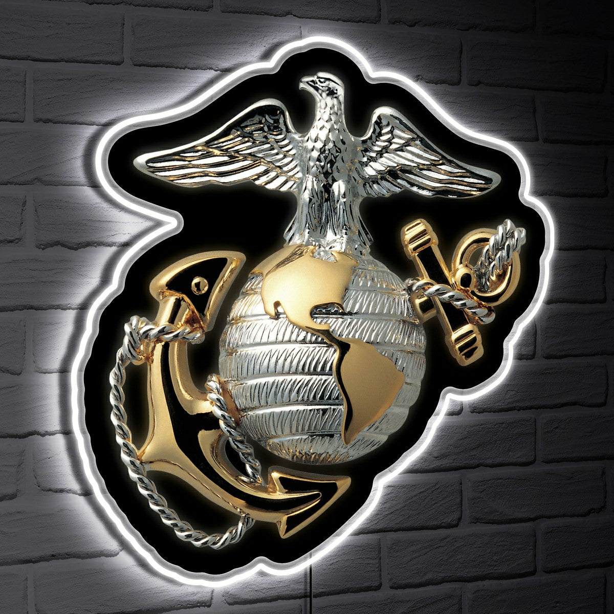 US Marines LED Wall Decor, Glazelite - US Military Home